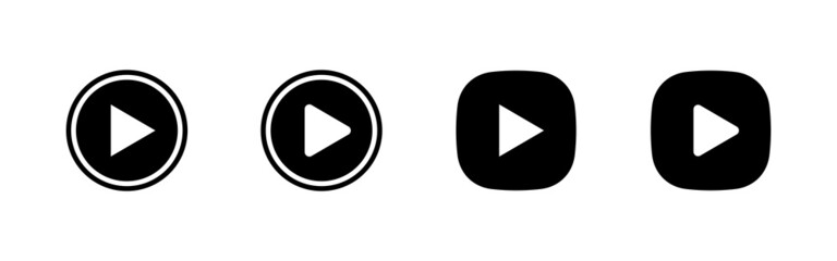 Play Icons set. Play button sign and symbol