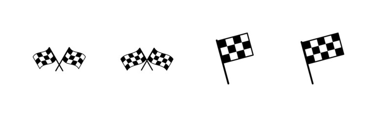 Racing flag icons set. race flag sign and symbol.Checkered racing flag icon - obrazy, fototapety, plakaty