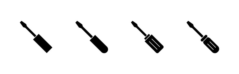Screwdriver icons set.tools sign and symbol