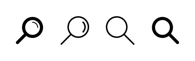Search icons set. search magnifying glass sign and symbol