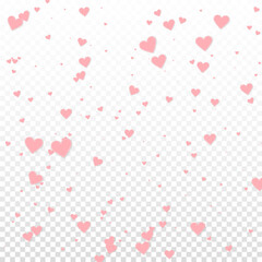 Pink heart love confettis. Valentine's day falling