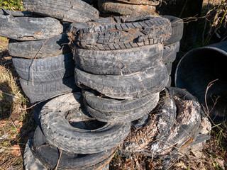 廃タイヤ集積