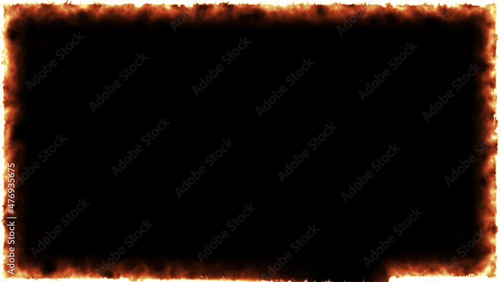 Aufkleber bright fire in 3d render of empty rectangle. energy creeping along edges with fiery reflections. hot
