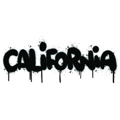 California word in graffiti style with leaks