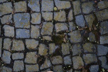 Background image of detailed texture of old paving stones