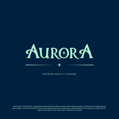 Creative aurora lettering logo design.