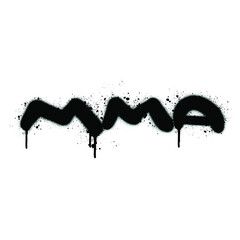 MMA word in graffiti style with leaks