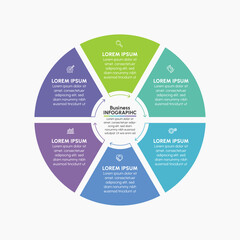 Business circle. timeline infographic icons designed for abstract background template milestone element modern diagram process technology digital marketing data presentation chart Vector
