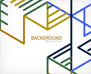 Abstract background. Color lines on white background. Linear abstract composition. Techno or business concept for wallpaper, banner, background, landing page