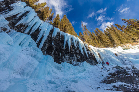 Icicles frozen in Johnston Canyon, Canada
