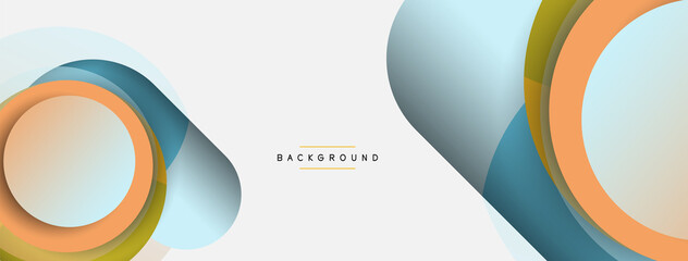 Vector round shapes circles minimal geometric background. Vector illustration for wallpaper banner background or landing page