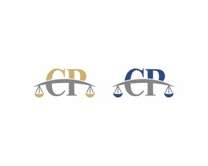 Letters CP Logo With Scale of Justice Logo Icon 001
