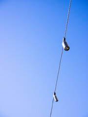 crane hook on blue sky