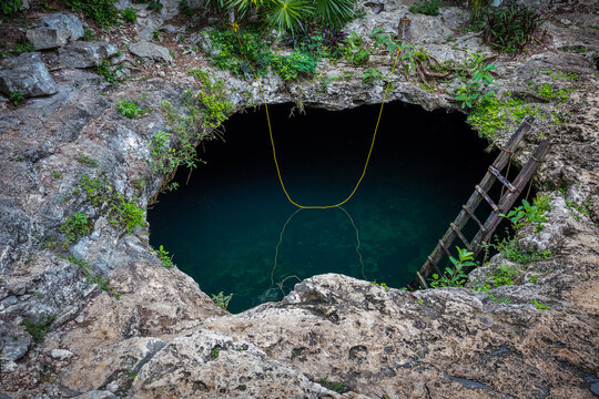 Cenote Cavalera also called temple of Doom, Tulum, Mexico