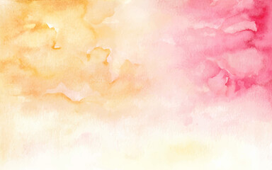 Watercolor warm color painting abstract background on paper