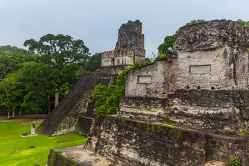 Fototapeta na wymiar Ancient Maya temple in Tikal, Guatemala.