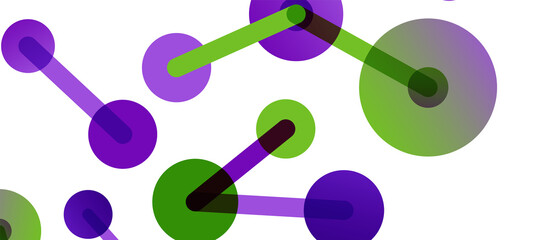 Line points connections geometric abstract background. Circles connected by lines. Trendy techno business template for wallpaper, banner, background or landing