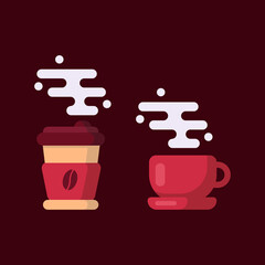 Flat hot coffee cup collection