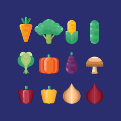 Vegetables collection  design in flat style