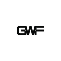 gwf letter initial monogram logo design