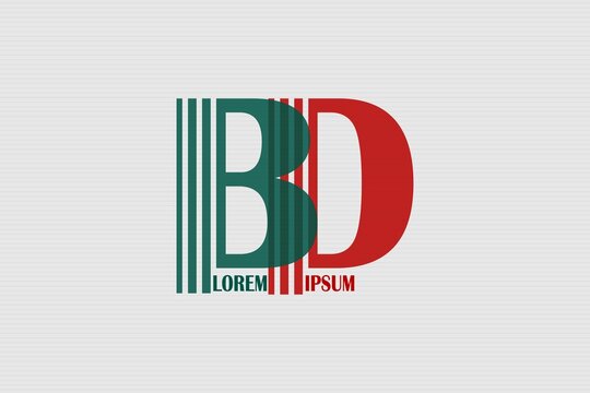 BD letter mark logo vector illustration.&nbsp; Bangladesh conceptual iconic logo design.&nbsp; Green and Red concept logo design