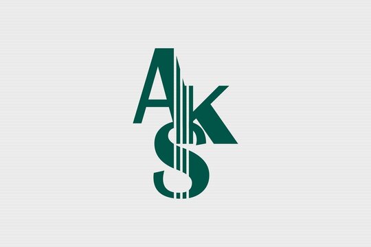 AKS lettering iconic logo vector illustration.  AKS letter mark logo design.  