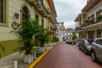 Colonial buildings in Casco Viejo (Old Town) of Panama City