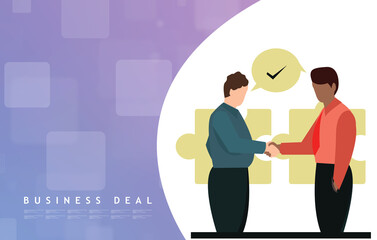 Fototapeta premium 2d rendering business deal concept 