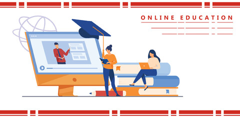2d illustration Online Education concept
    