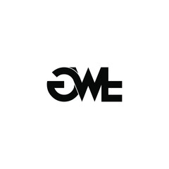 gwt letter initial monogram logo design