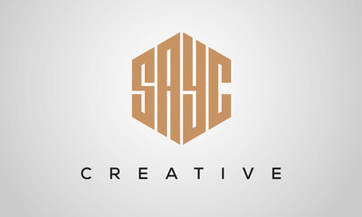 creative polygon SAYC letters logo design, vector template
