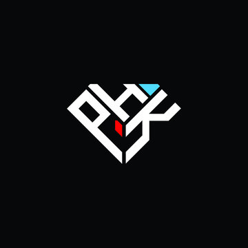 PHK letter logo creative design. PHK unique design