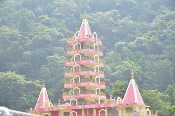 temple view with green, tree background