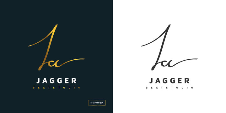 JA Initial Logo Design with Handwriting Style. Elegant JA Signature Logo or Symbol for Business Identity