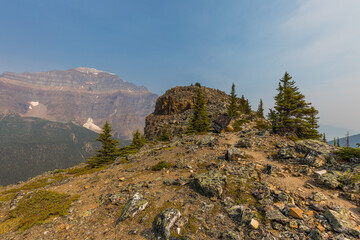On the top of Tower of Babel above Moraine Lake, Canada