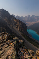 On the top of Tower of Babel above Moraine Lake, Canada