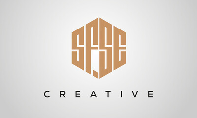 creative polygon SFSE letters logo design, vector template