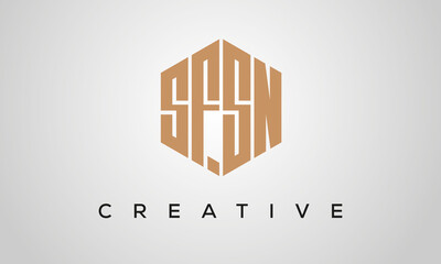 creative polygon SFSN letters logo design, vector template