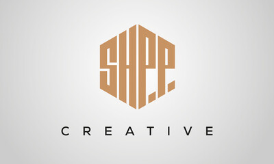 creative polygon SHP letters logo design, vector template