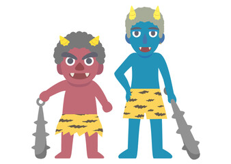 青鬼と赤鬼のイメージイラスト