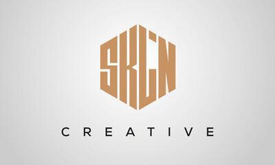 creative polygon SKL letters logo design, vector template