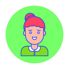 Cute Girl avatar Vector icon which is suitable for commercial work and easily modify or edit it

