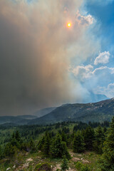 Wildfire smoke in Sunshine Meadows, Canada