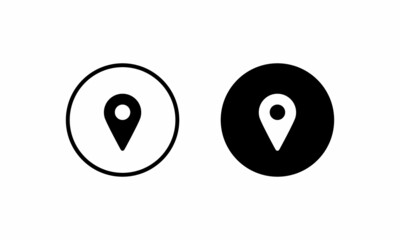 Map Pin, Location Button Icon Vector Isolated on White Background