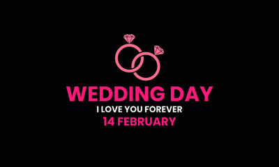 Wedding day with rings and valentine day proposalicon abstract monogram vector logo template