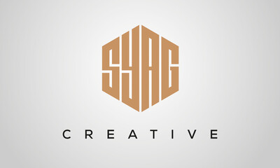 creative polygon SYAG letters logo design, vector template
