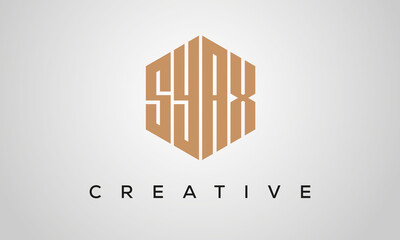creative polygon SYAX letters logo design, vector template