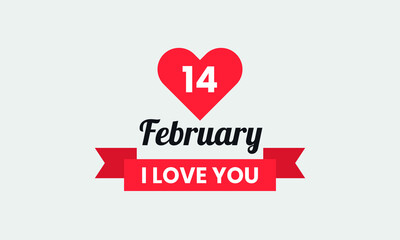 14 february I love you bannericon abstract monogram vector logo template