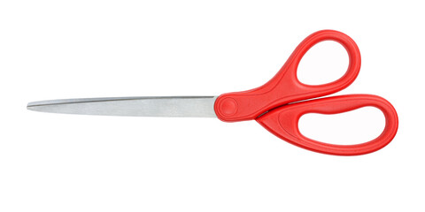 Red scissors isolated on white background