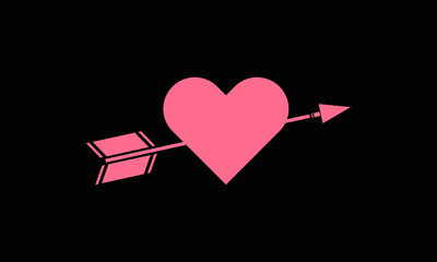 Arrow in hearticon abstract monogram vector logo template